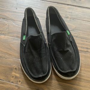 Men’s Black Sanuk Slip Ons